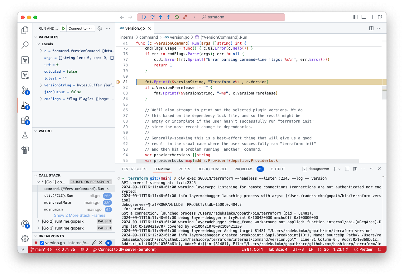 vscode debugger